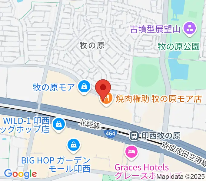 伊藤楽器 ユニスタイル牧の原モアセンターの地図