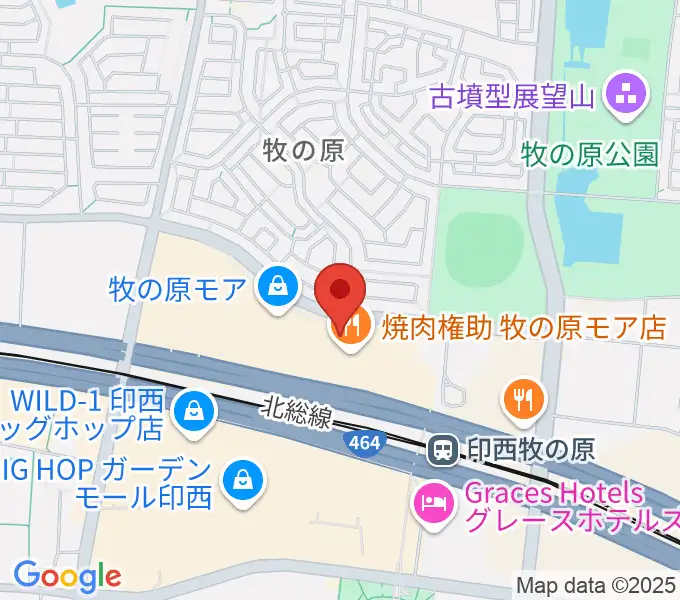 伊藤楽器 ユニスタイル牧の原モアセンターの地図