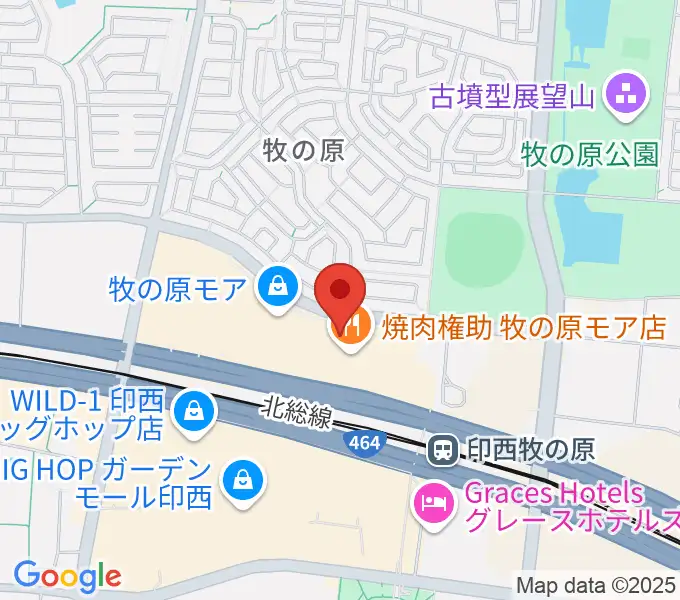 伊藤楽器 ユニスタイル牧の原モアセンターの地図