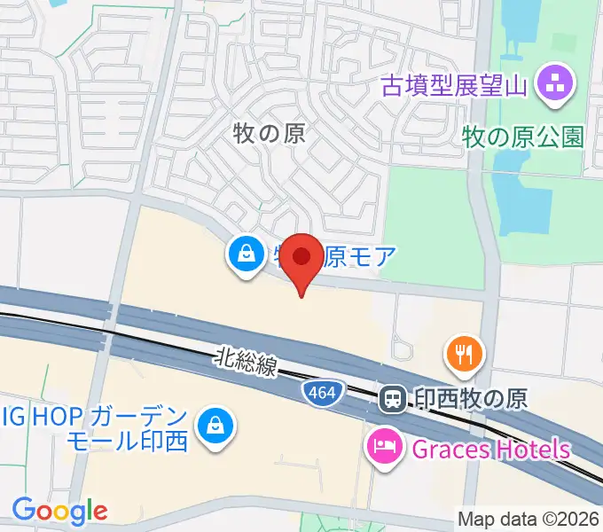 伊藤楽器 ユニスタイル牧の原モアセンターの地図