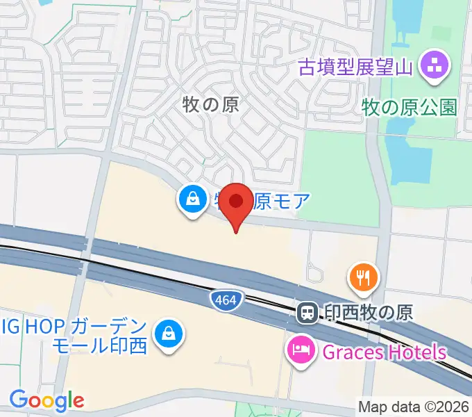 伊藤楽器 ユニスタイル牧の原モアセンターの地図