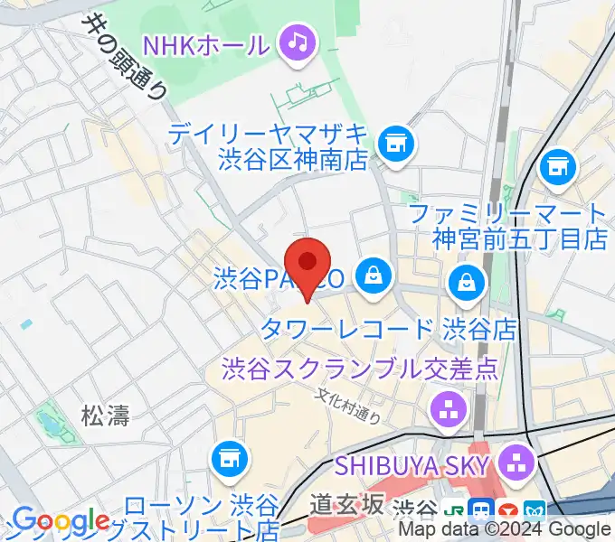 HMV record shop 渋谷の地図