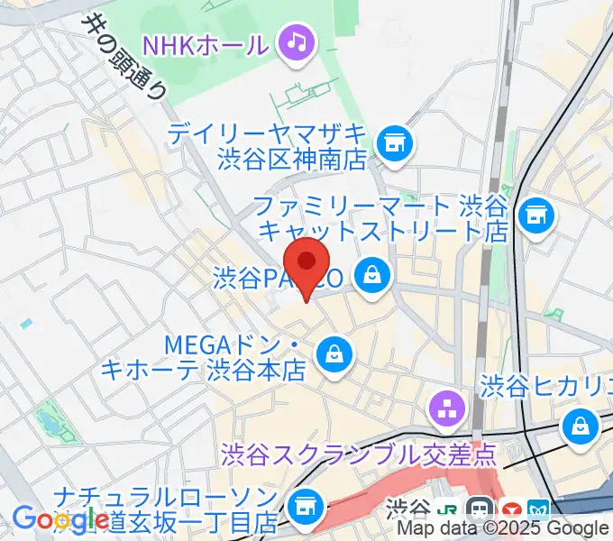HMV record shop 渋谷の地図