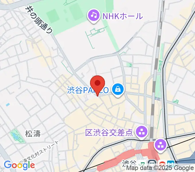 HMV record shop 渋谷の地図