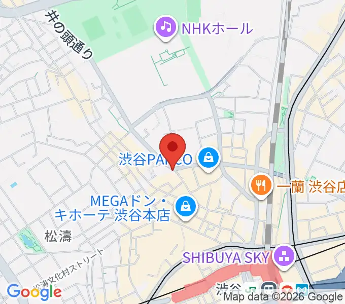HMV record shop 渋谷の地図