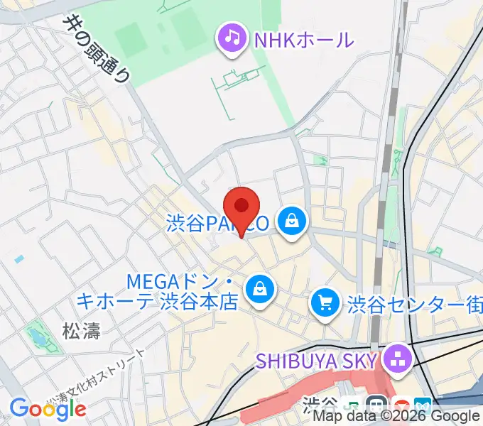 HMV record shop 渋谷の地図