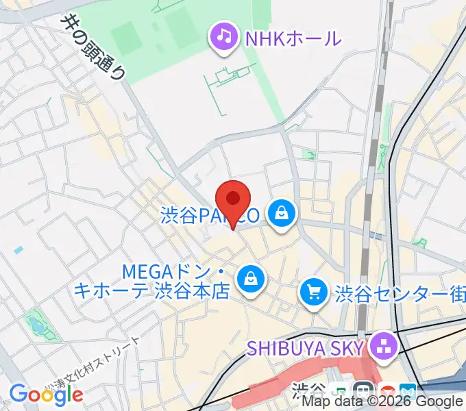 HMV record shop 渋谷の地図
