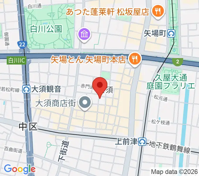 バナナレコード大須店の地図