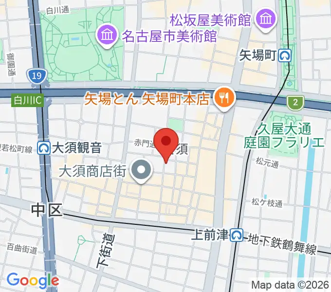 バナナレコード大須店の地図