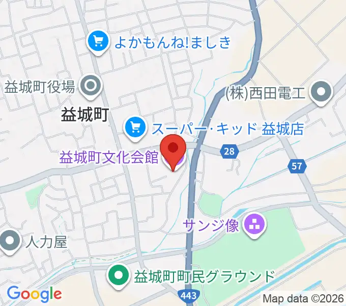 益城町文化会館の地図