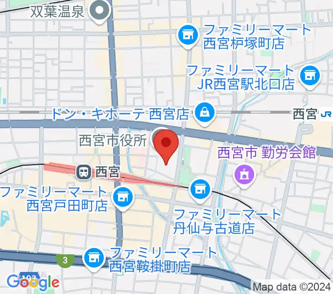 西宮市民会館アミティ・ベイコムホールの地図