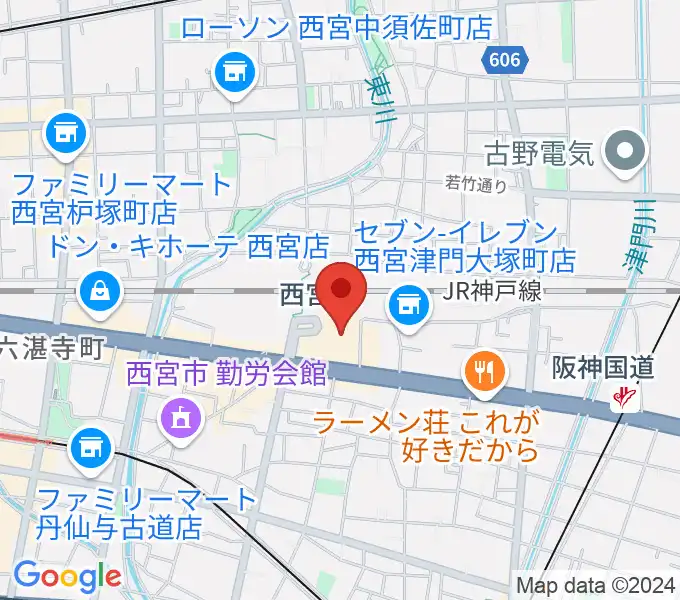 西宮市フレンテホールの地図