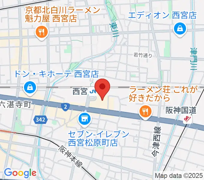 西宮市フレンテホールの地図