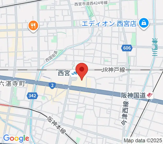 西宮市フレンテホールの地図