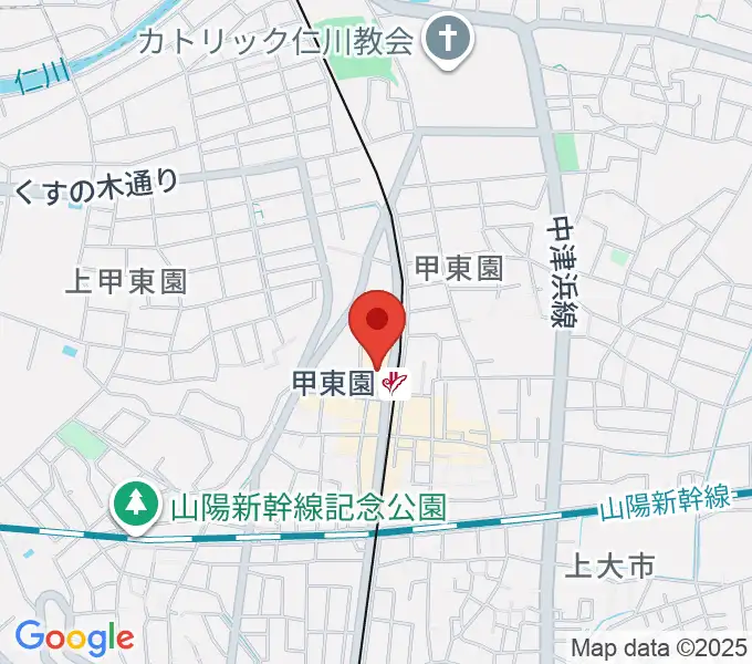西宮市甲東ホールの地図