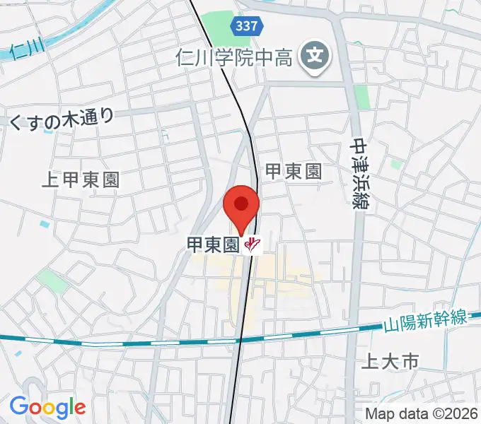 西宮市甲東ホールの地図