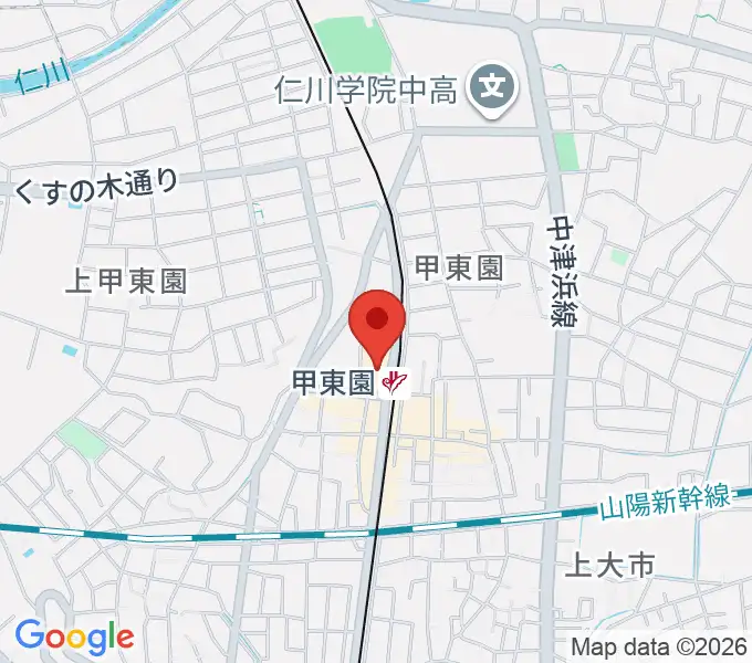 西宮市甲東ホールの地図