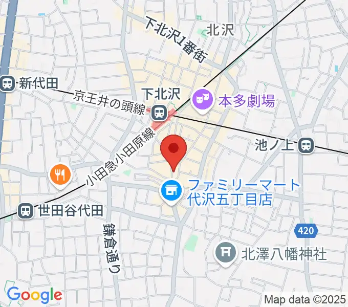 下北沢ニュー風知空知の地図