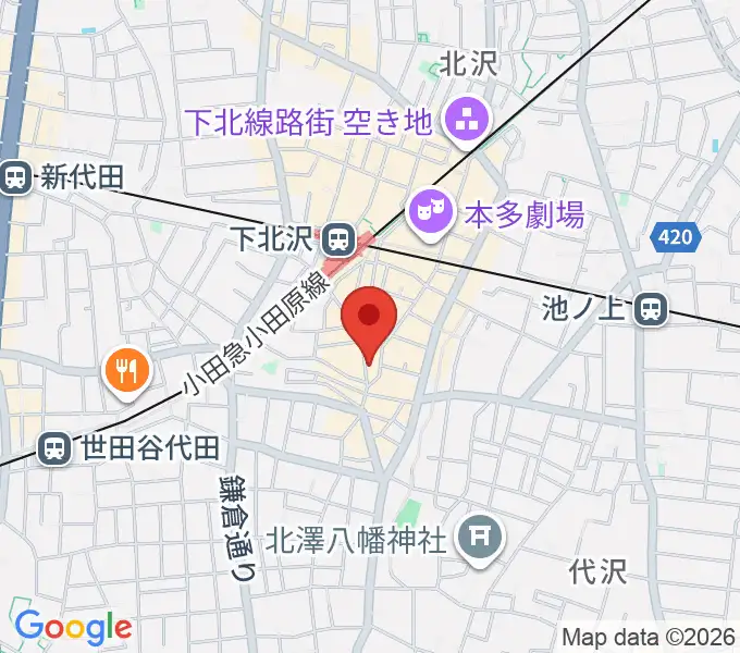 下北沢ニュー風知空知の地図