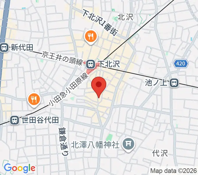 下北沢ニュー風知空知の地図