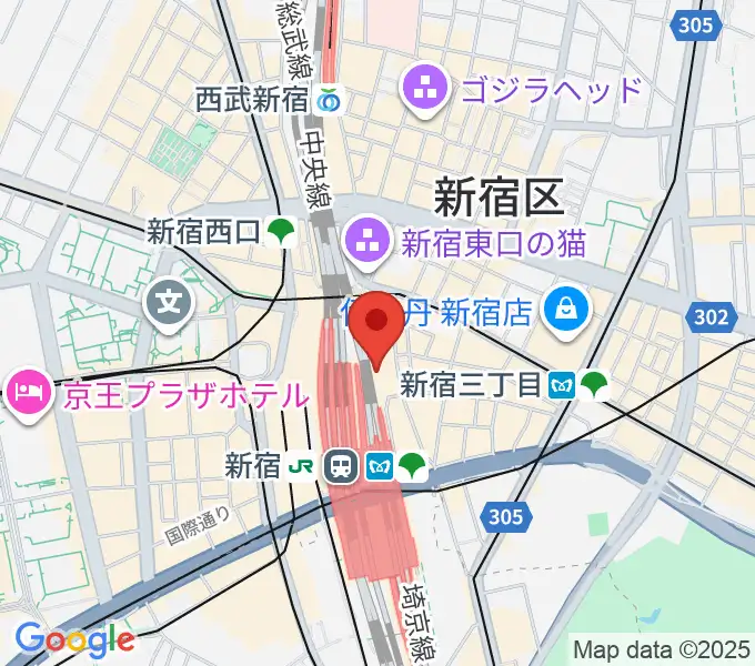 HMV＆BOOKS SPOT SHINJUKUの地図
