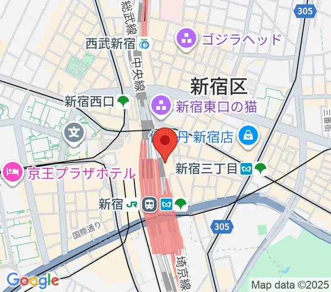 HMV&BOOKS SPOT SHINJUKUの地図