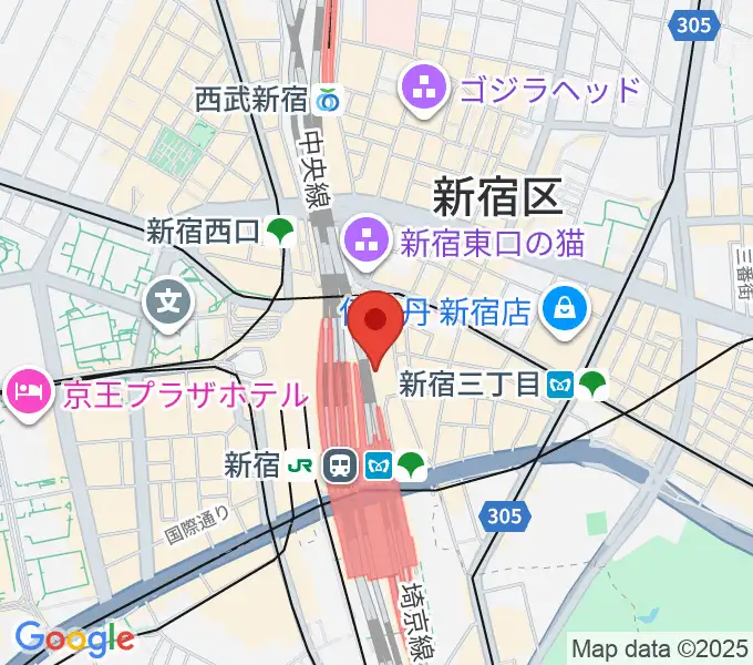 HMV＆BOOKS SPOT SHINJUKUの地図