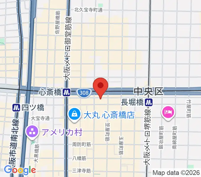 B4 MUSIC SCHOOL 心斎橋校の地図