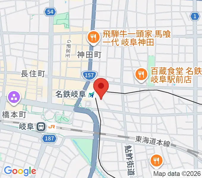 バナナレコード岐阜店の地図