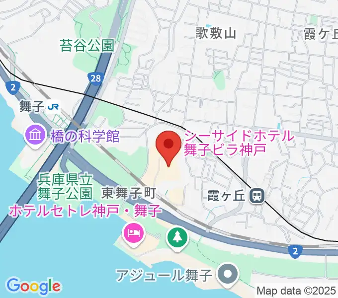 舞子ビラ神戸あじさいホールの地図