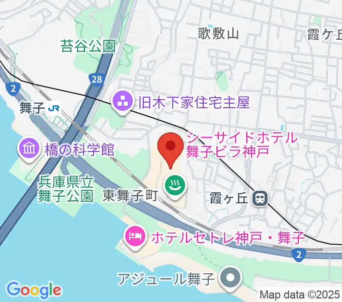 舞子ビラ神戸あじさいホールの地図