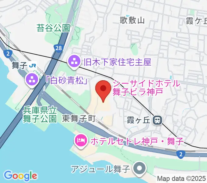 舞子ビラ神戸あじさいホールの地図