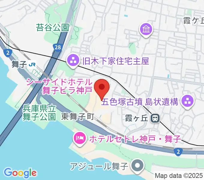 舞子ビラ神戸あじさいホールの地図