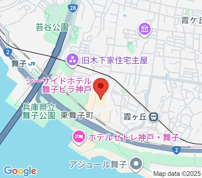 舞子ビラ神戸あじさいホールの地図