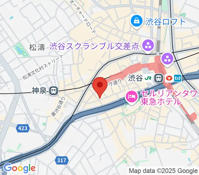 渋谷GUILTYの地図