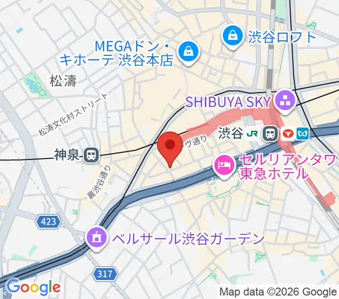 渋谷GUILTYの地図