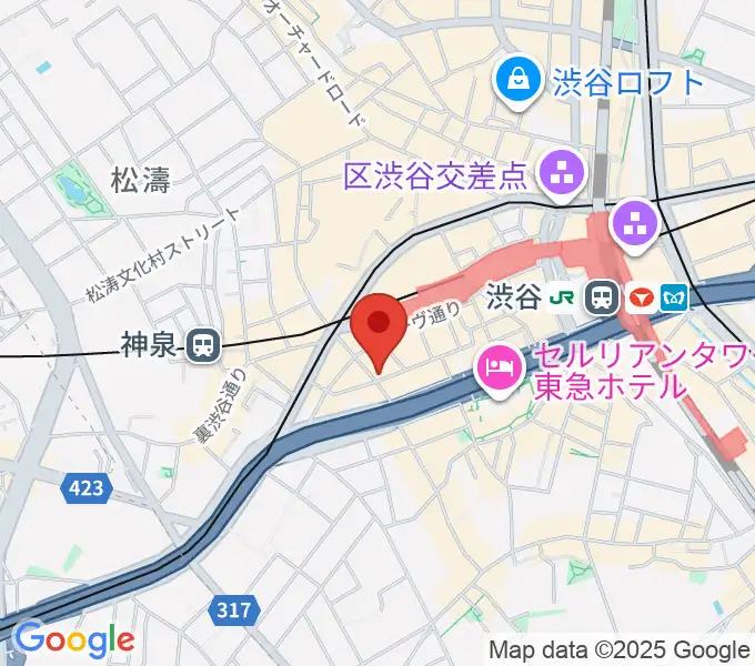 渋谷GUILTYの地図