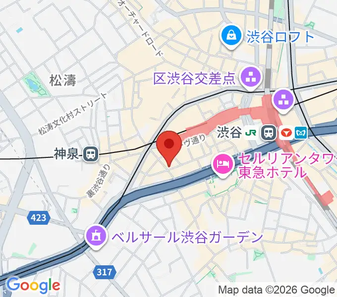 渋谷GUILTYの地図