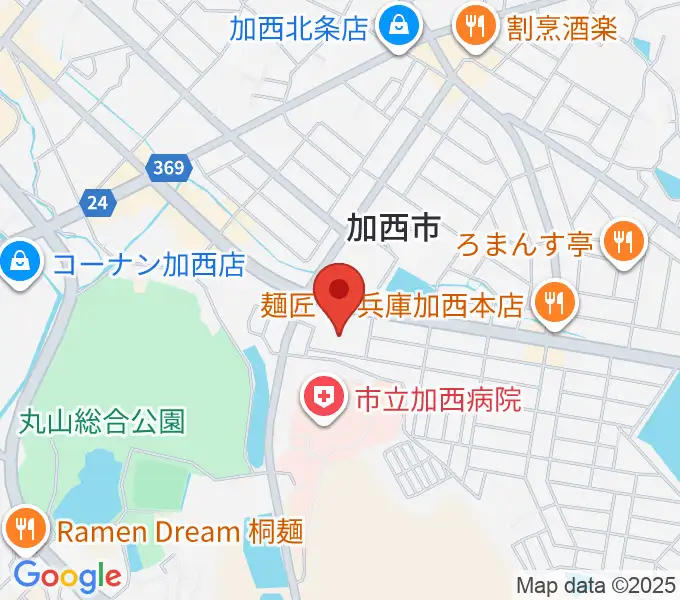加西市民会館の地図