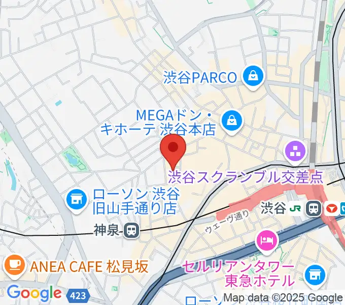 渋谷ユーロライブの地図