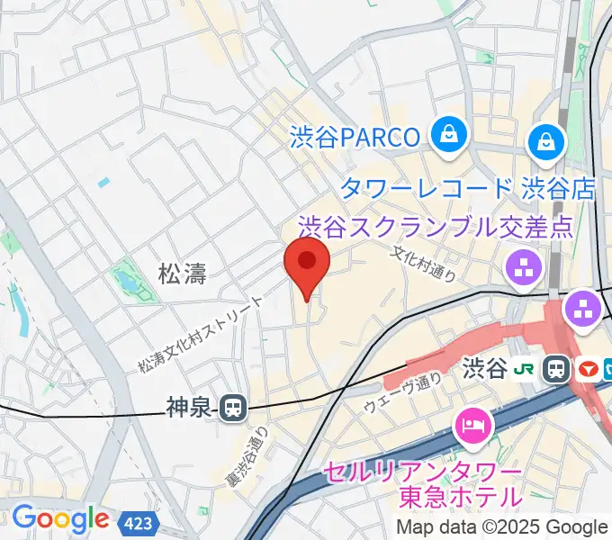 渋谷ユーロライブの地図