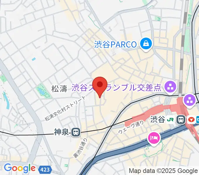 渋谷ユーロライブの地図