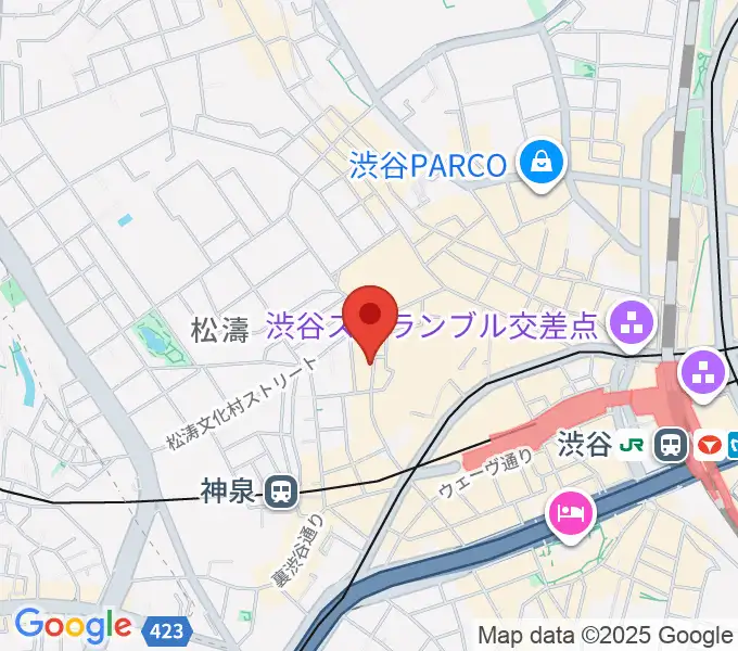渋谷ユーロライブの地図