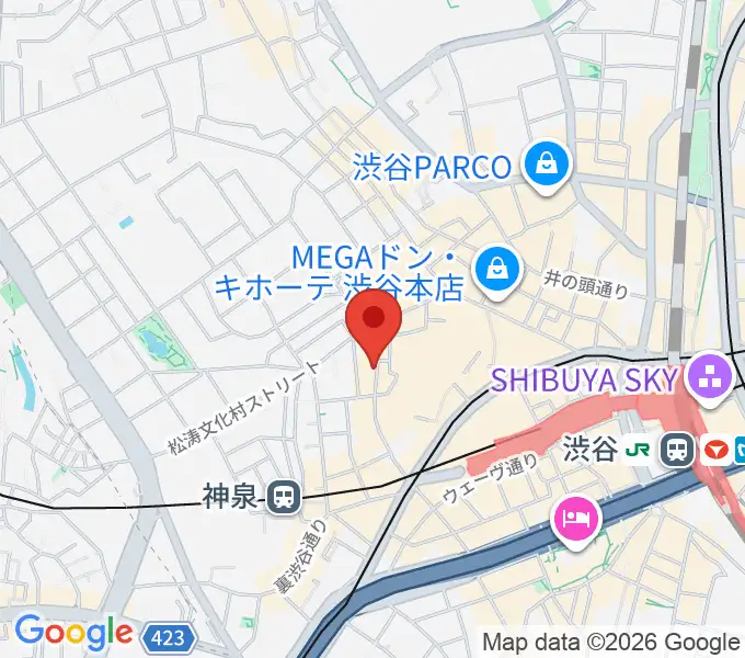 渋谷ユーロライブの地図