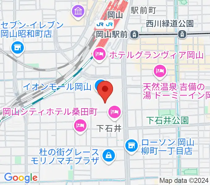 おかやま未来ホールの地図