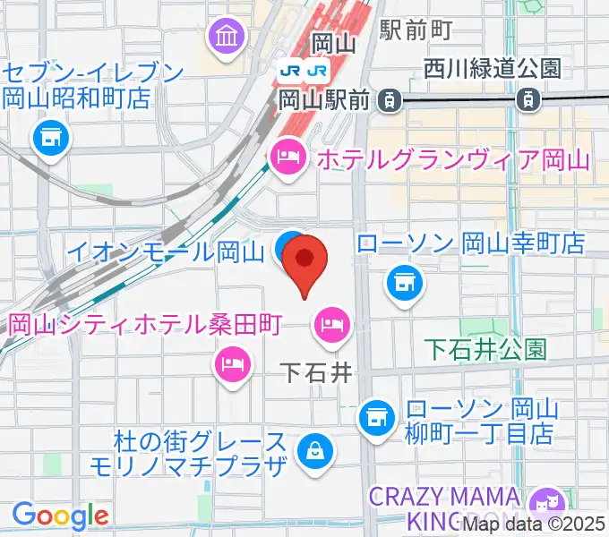 おかやま未来ホールの地図
