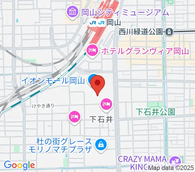 おかやま未来ホールの地図