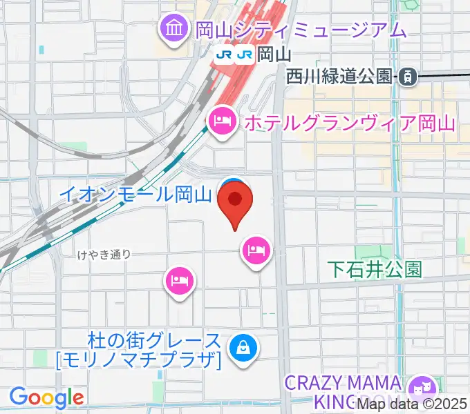 おかやま未来ホールの地図