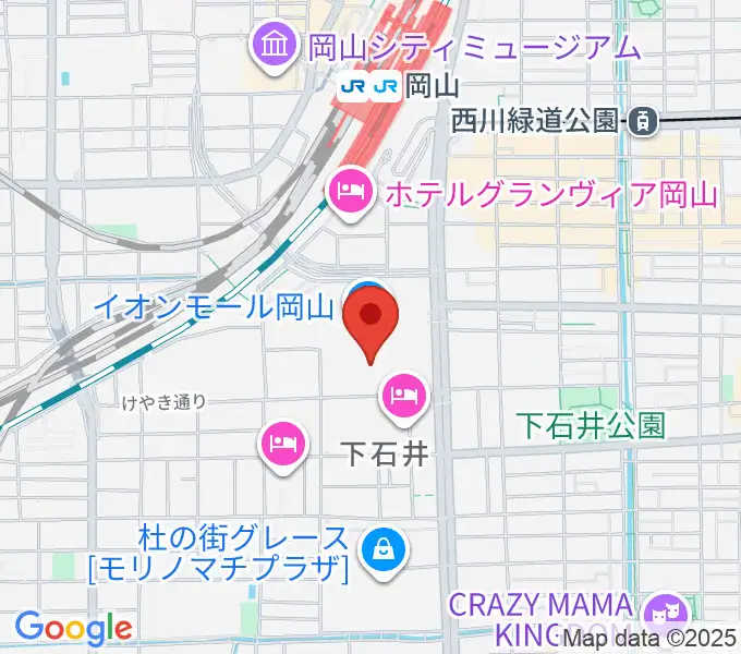 おかやま未来ホールの地図