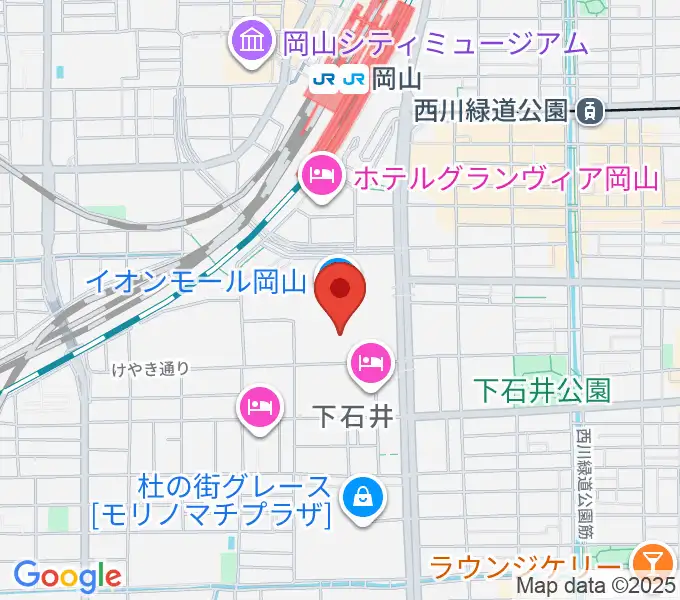 おかやま未来ホールの地図